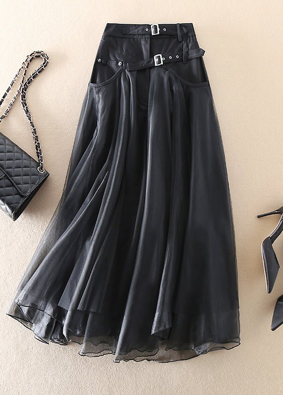 Levoire en tulle patchwork français Noir