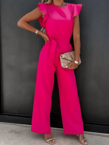 Levoire | Combinaison jambes larges avec ceinture Rosa