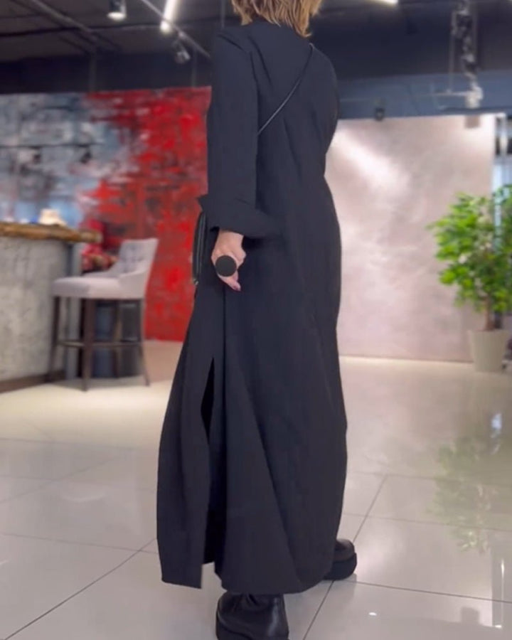 Levoire | Robe Longue Décontractée Avec Revers Et Fente Latérale