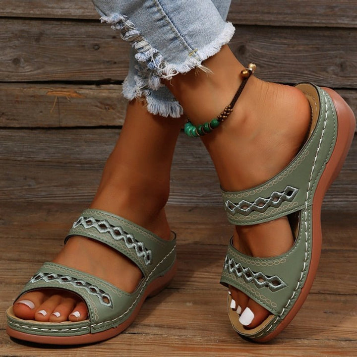 Levoire | Sandales Pour Femmes Au Design Moderne Vert