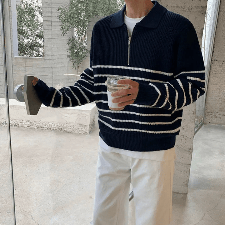 Levoire | Pull en tricot rayé moderne pour hommes, pull, sweat, gilet