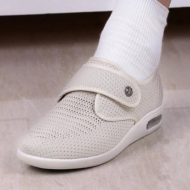 Levoire | Largeur Chaussures Diabétiques Chaussures Orthopédiques Confortables Pour Pieds Enflés Beige