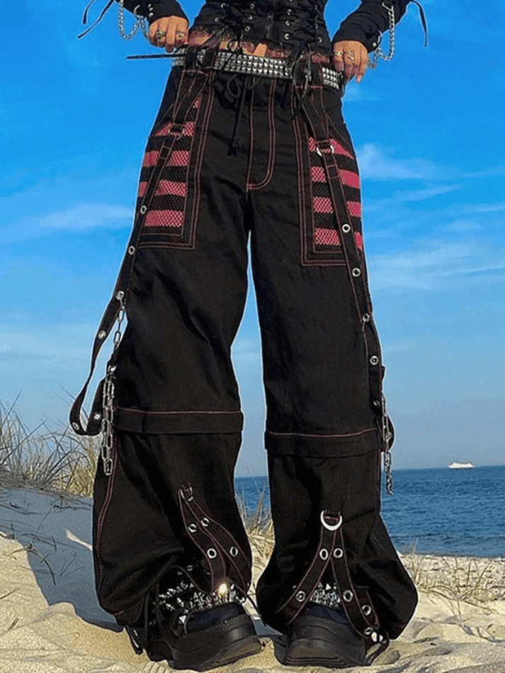 Levoire | Ceinture À Œillets Pantalon Cargo Noir Noir
