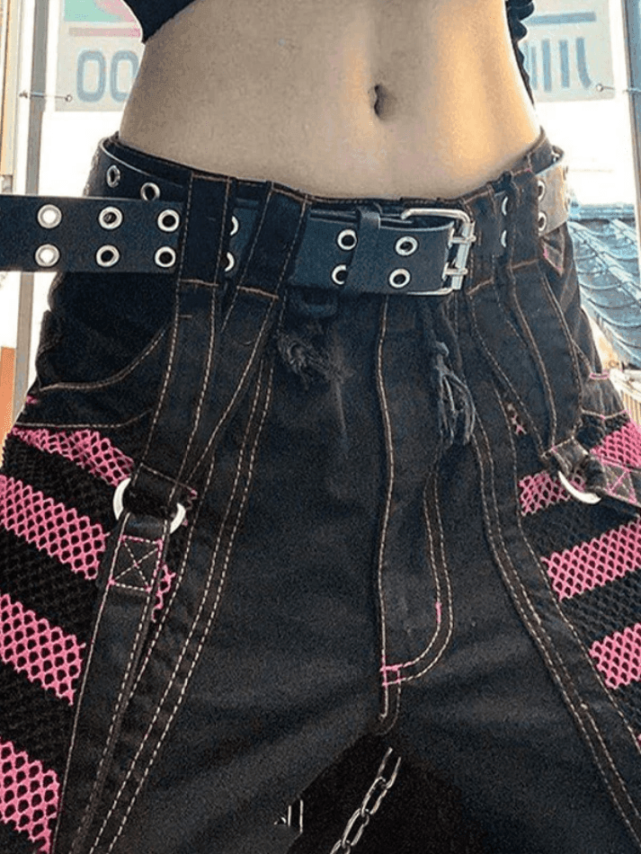 Levoire | Ceinture À Œillets Pantalon Cargo Noir