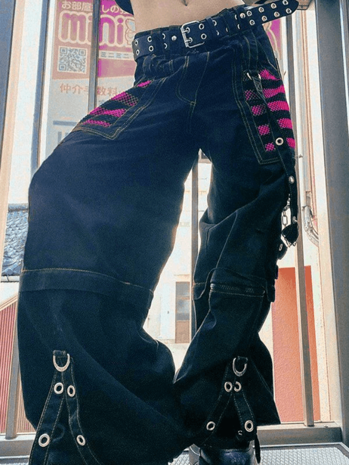 Levoire | Ceinture À Œillets Pantalon Cargo Noir
