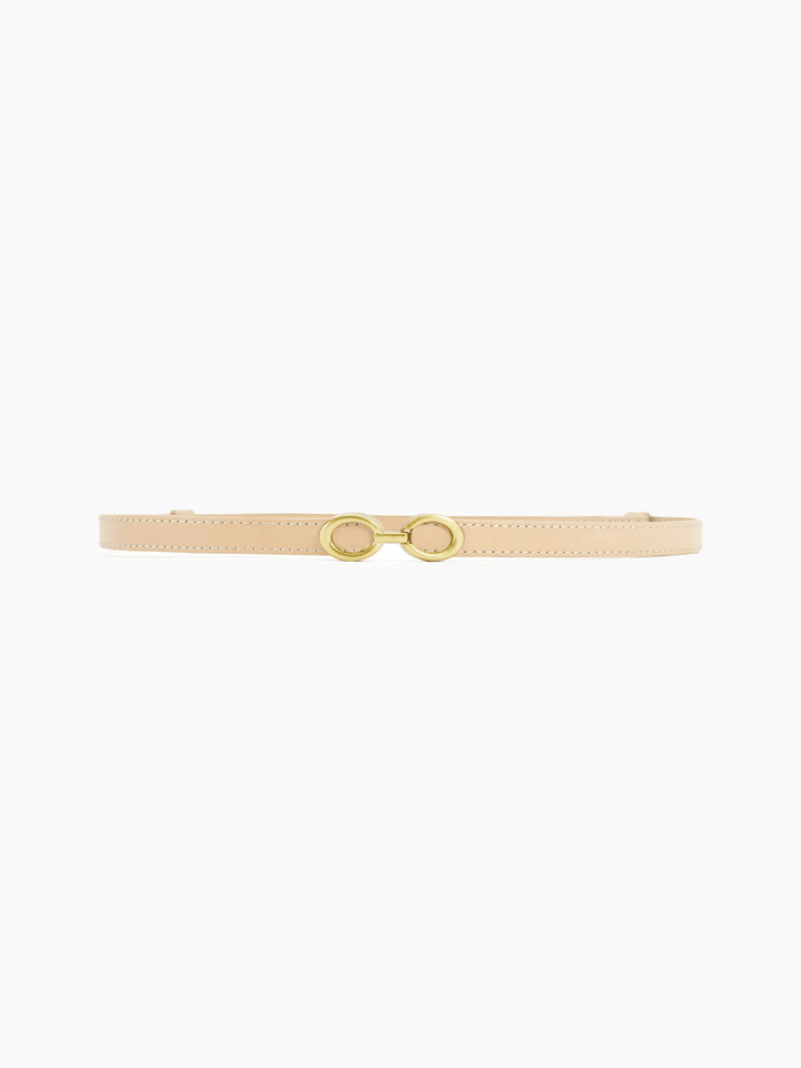 Levoire | Ceinture Fine Cuir Anneau Beige Taille unique