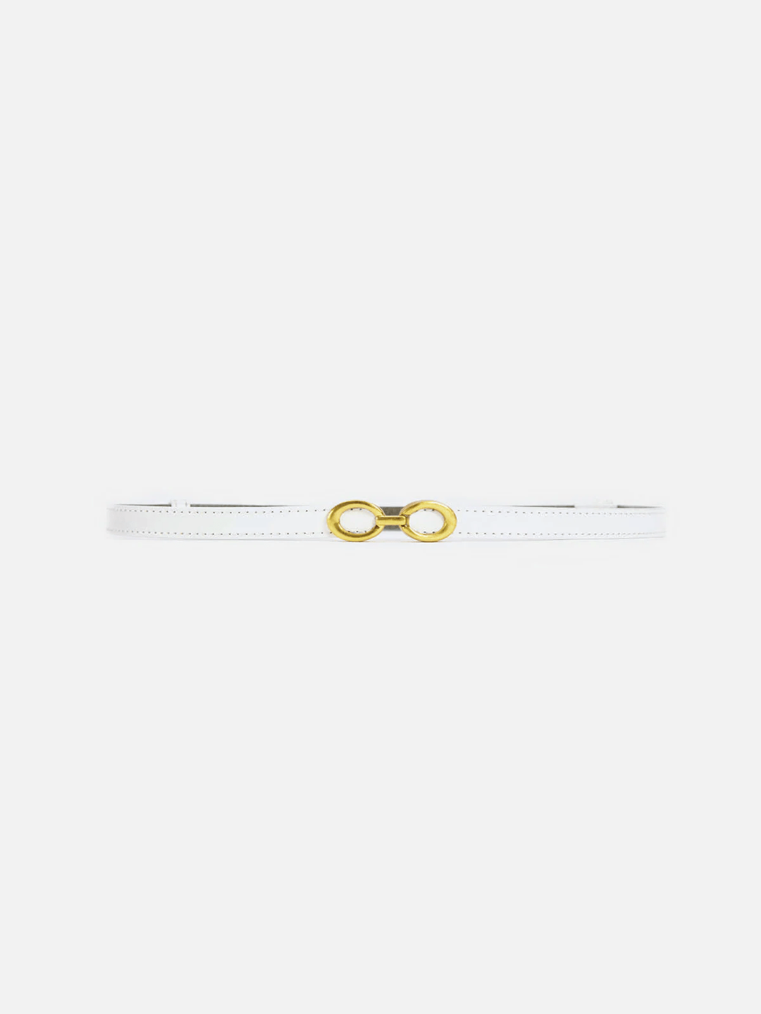 Levoire | Ceinture Fine Cuir Anneau Blanc Taille unique