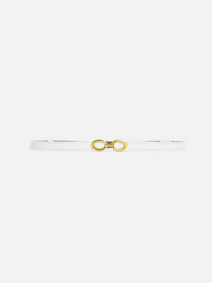 Levoire | Ceinture Fine Cuir Anneau Blanc Taille unique