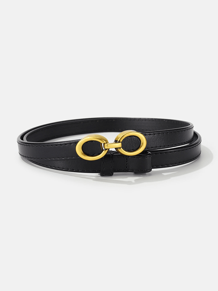 Levoire | Ceinture Fine Cuir Anneau Noir Taille unique