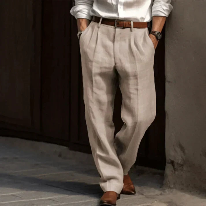 Levoire | Beaux Pantalons Rétro Pour Hommes Beige