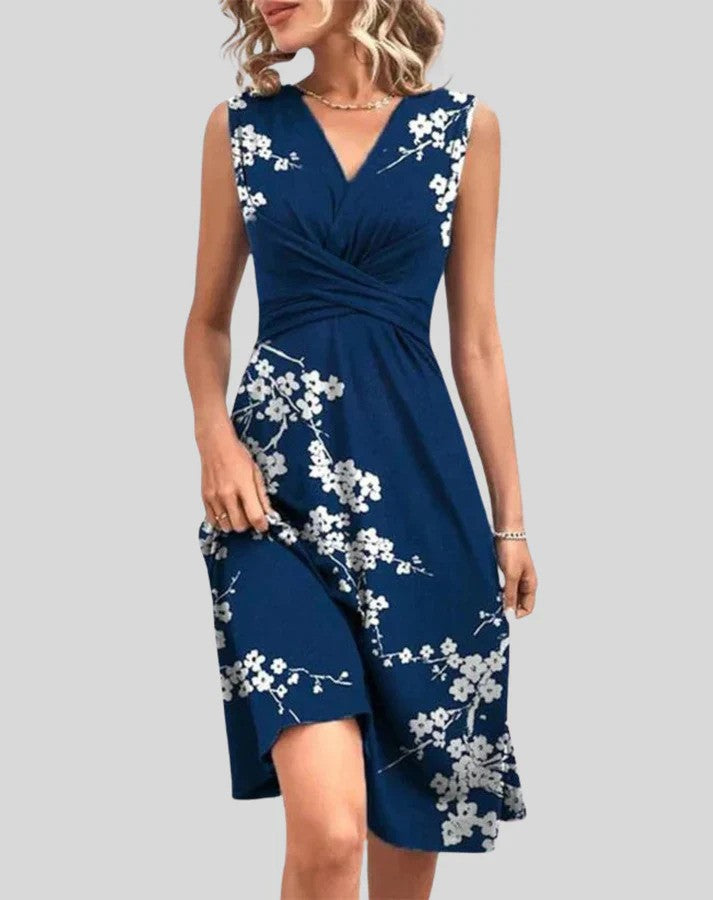 Levoire | Robe Fleurie Romantique Soleil Bleu