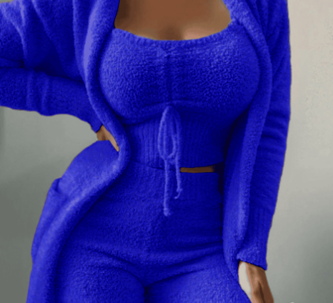 Levoire | Ensemble 3 Pièces Pour Femmes Pour Les Jours Froids Bleu