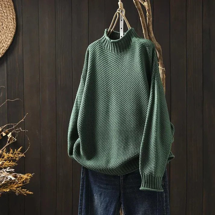 Levoire | Pull À Col Roulé En Tricot Pour Les Jours Frais Taille unique Vert