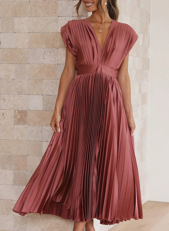 Levoire | Robe D'Été Sans Bretelles À Encolure Ronde Robe Légère Décontractée chocolat
