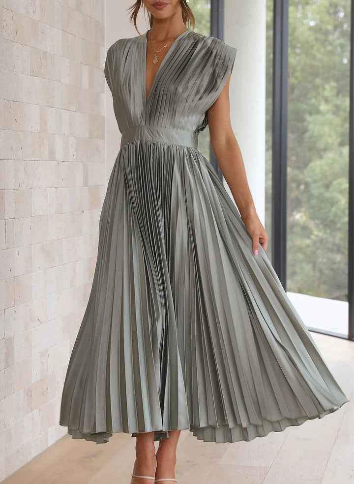 Levoire | Robe D'Été Sans Bretelles À Encolure Ronde Robe Légère Décontractée Gris