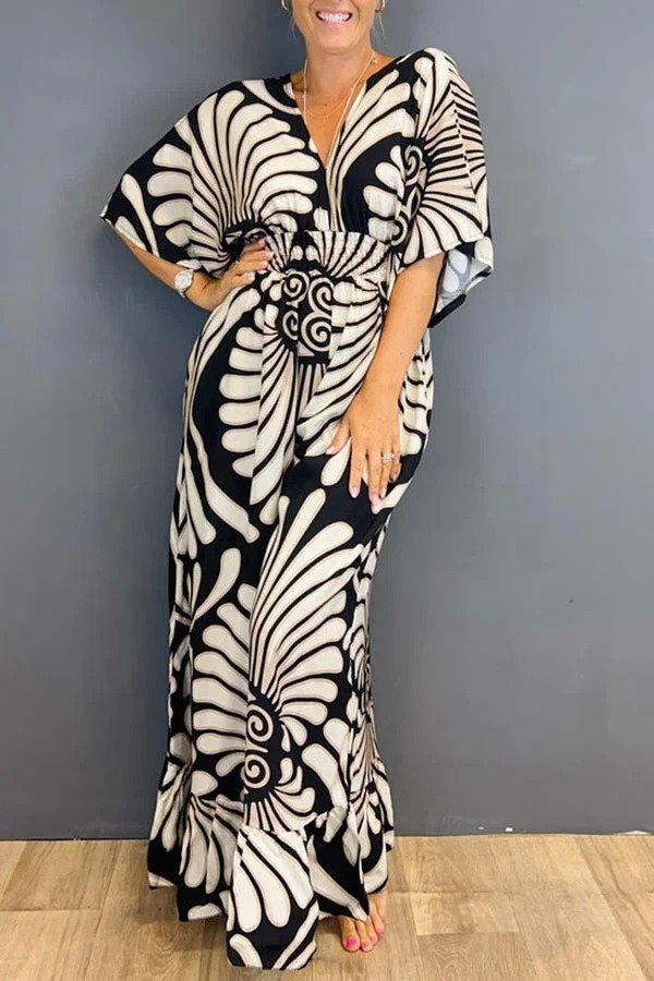 Levoire | Blümchen Robe À Volants Pour Femmes Noir