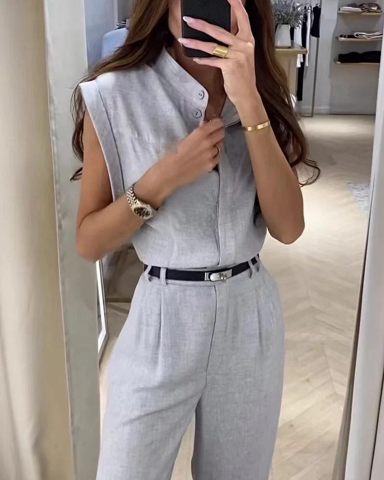 Levoire | Ensemble Décontracté Deux Pièces Style Gris