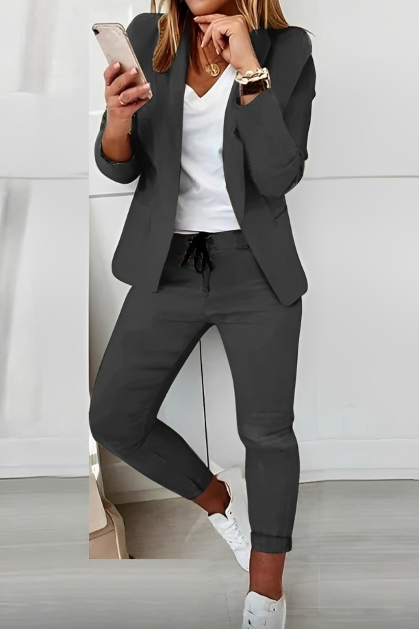 Levoire | Ensemble De Veste À Deux Pièces Pour Femmes Gris foncé