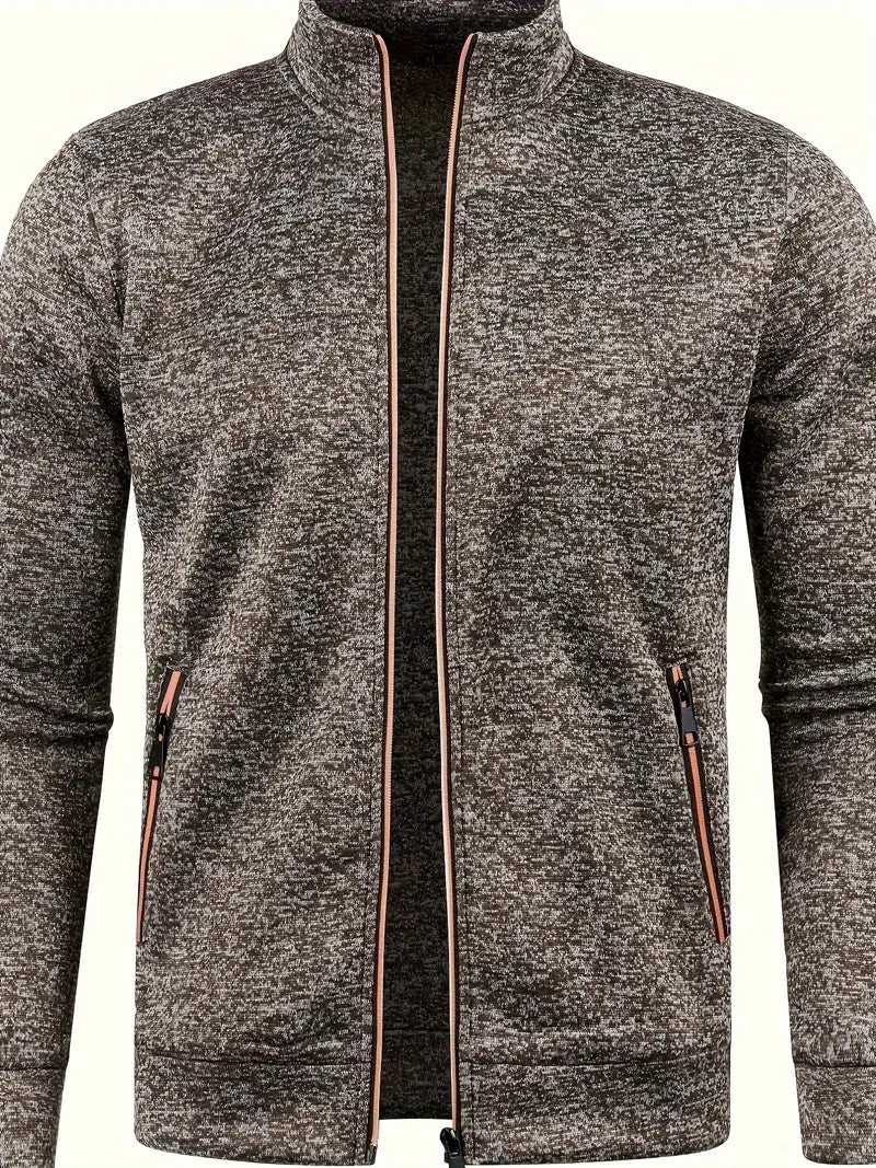 Levoire | Veste Slim Fit À Manches Longues Avec Fermeture Éclair Braun