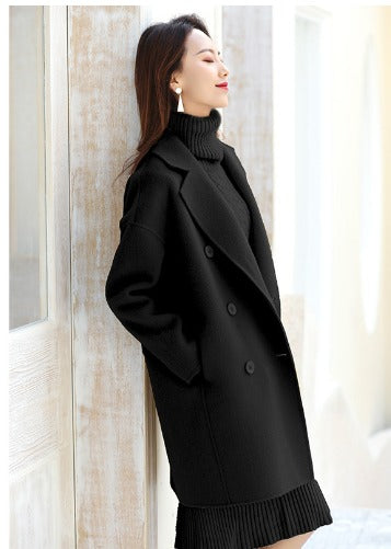 Levoire | Manteau En Laine Long Pour Femmes Noir