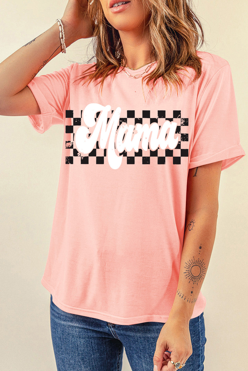 Levoire | MAMA Col rond T-shirt à manches courtes Rose de pastèque