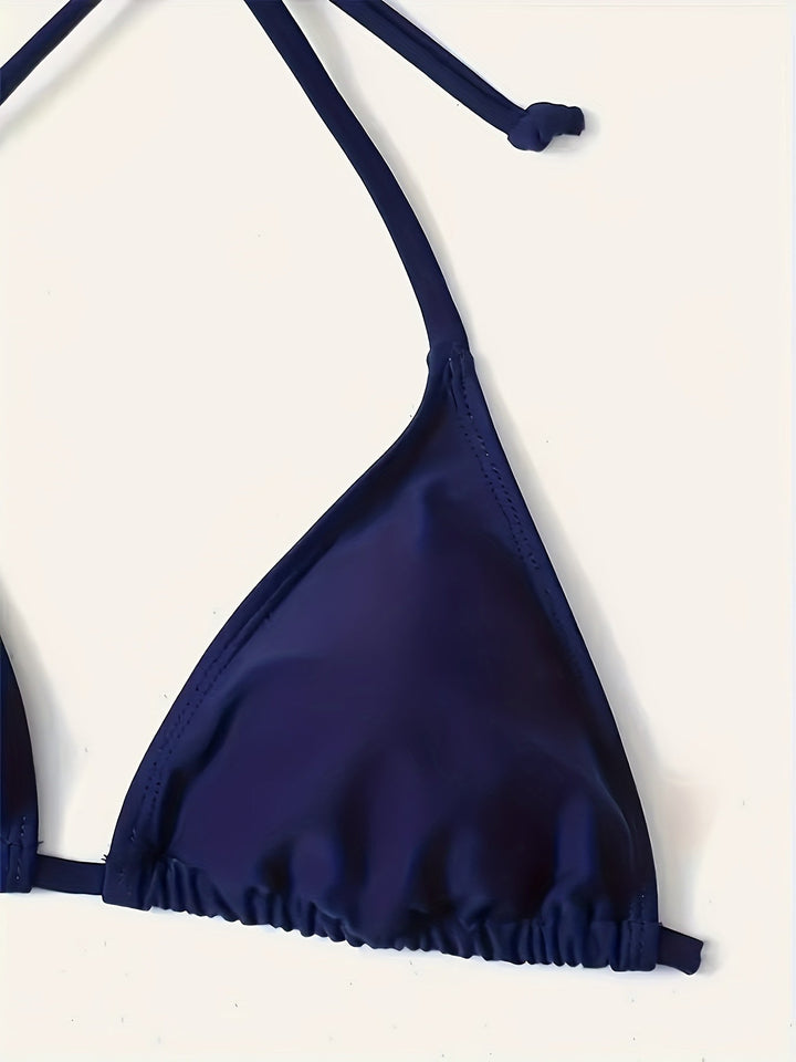 Levoire | Bleu Foncé Ensemble De Bikini Sexy Avec Soutien V Décolleté Et Dos Nu