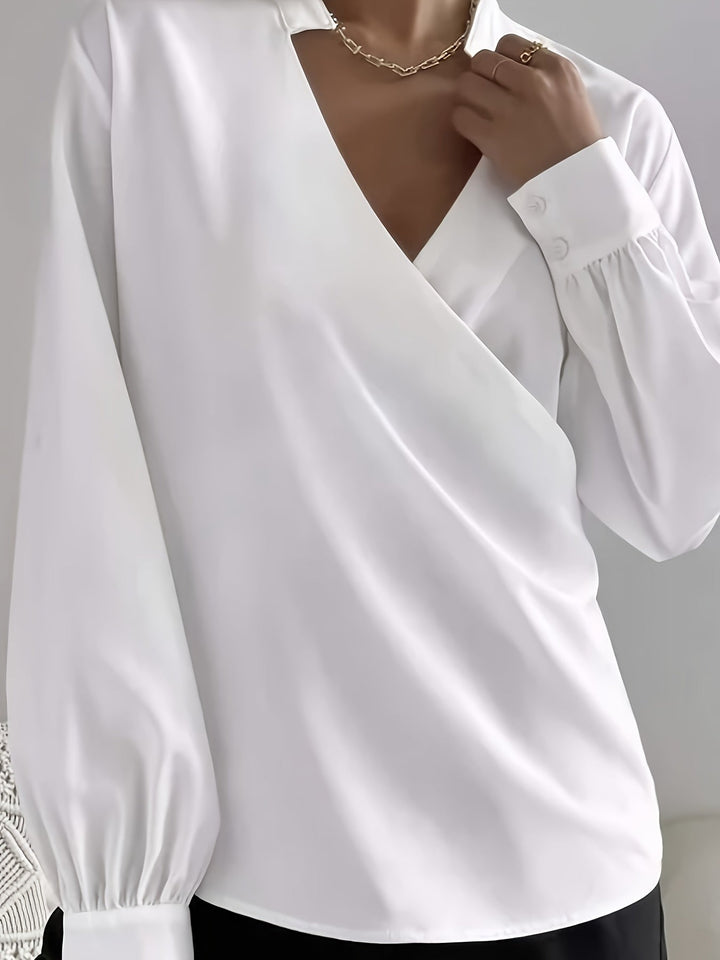 Levoire | Chemise Élégante À Col V En Encoches Pour Femmes Élégance Intemporelle