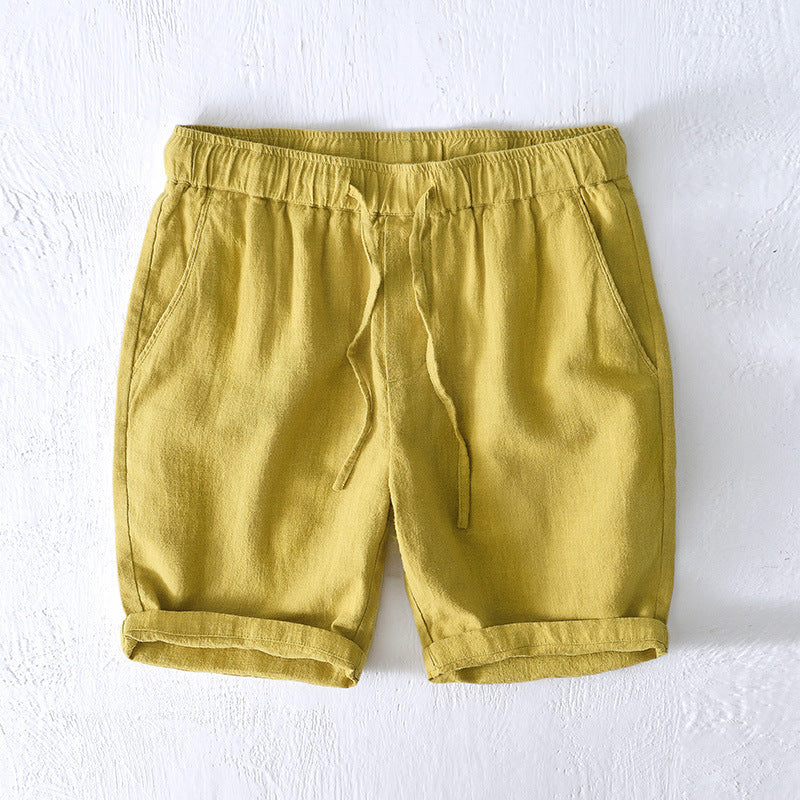 Levoire | Shorts En Lin Léger Jaune