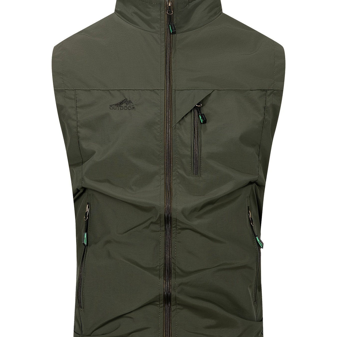 Levoire | Gilet Sans Manches Avec Des Poches Zippées Olive vert 1