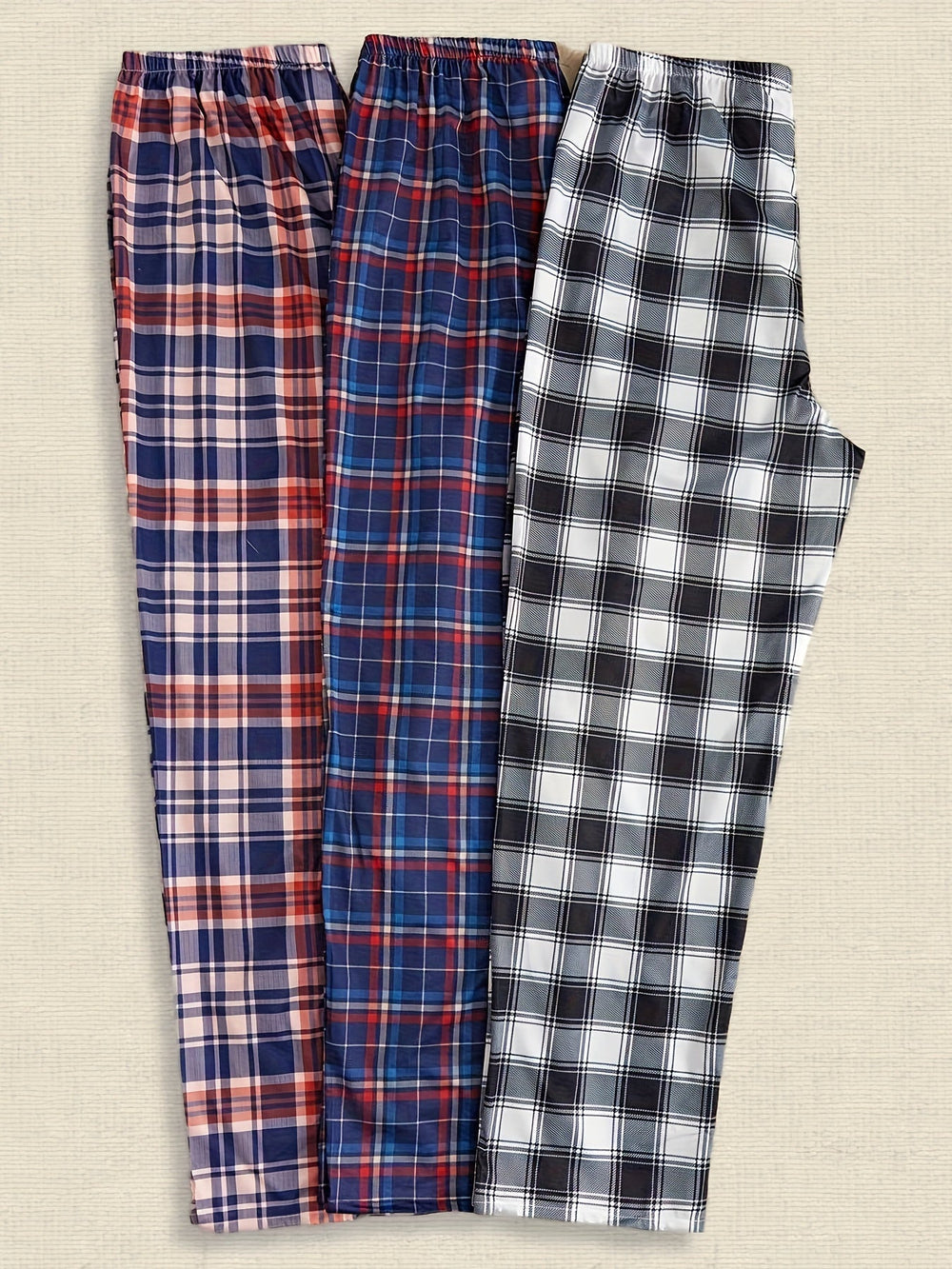 Levoire | 3 Pcs Pyjamas En Flanelle Pour Hommes En Mélange De Polyester Avec Élasthanne