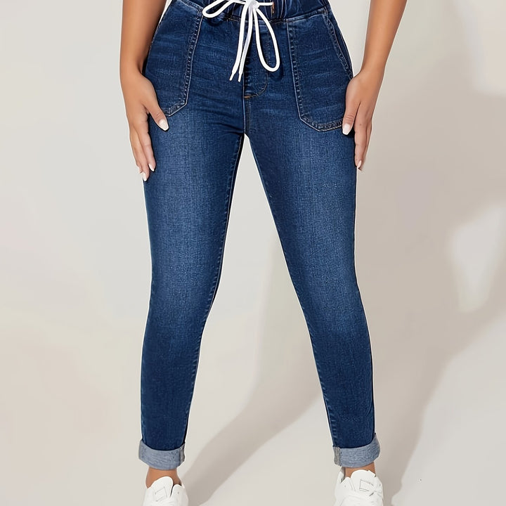 Levoire | Relaxant Fit Jeans Femmes Taille Haute Et Cordon