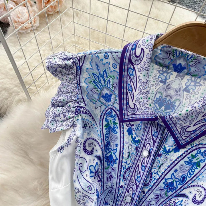 Levoire | Robe rétro femme avec col montant et lacets d'été