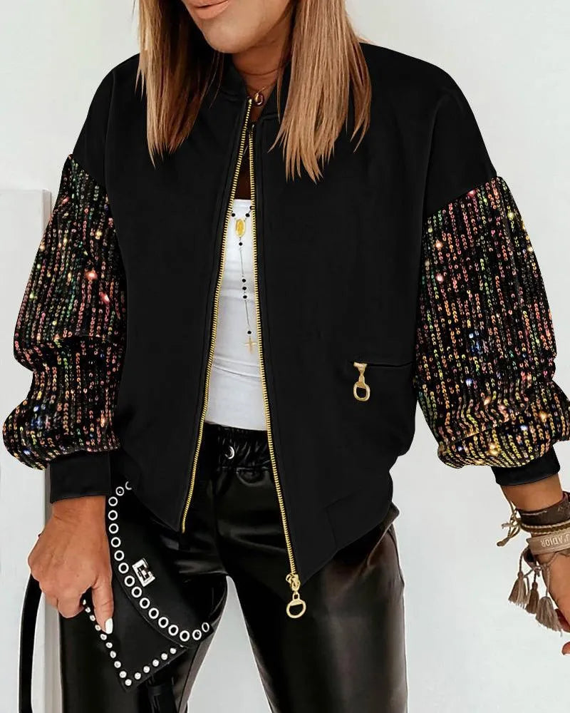 Levoire | Veste à manches longues et coutures colorées, avec des panneaux pour femmes Noir