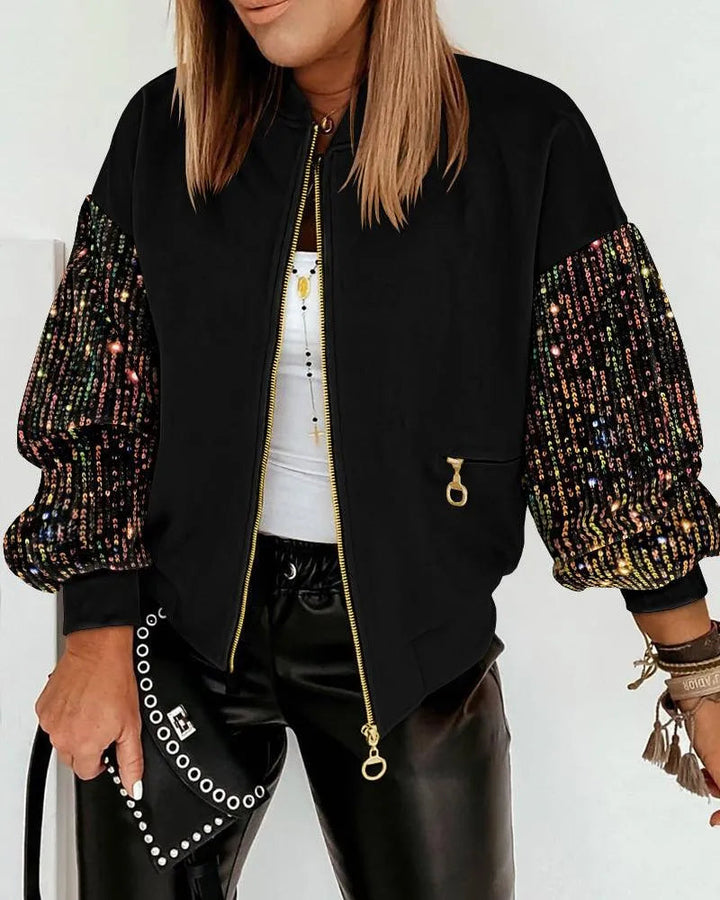 Levoire | Veste à manches longues et coutures colorées, avec des panneaux pour femmes Noir