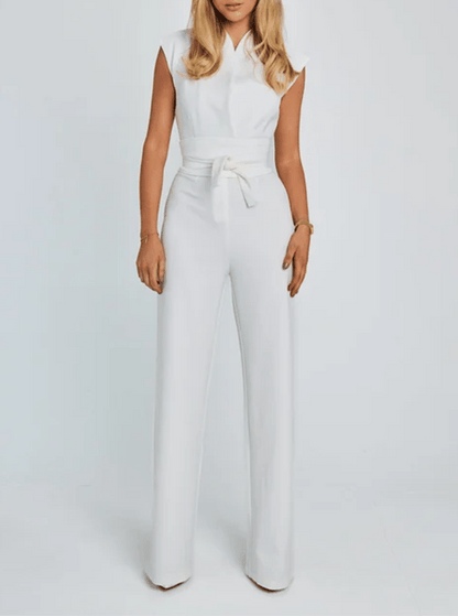 Levoire | Femmes Sans Manche Jumpsuit Jambe Amples Blanc