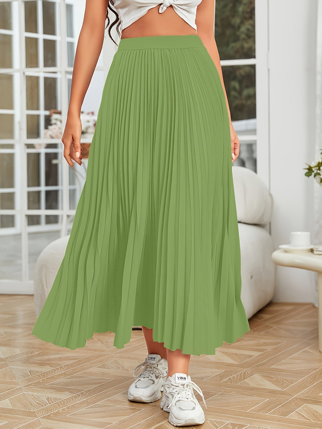 Levoire | Plissé Uni Boucle Coupe Jupe