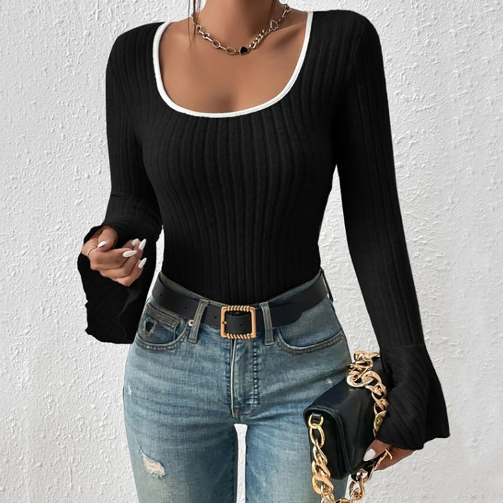 Levoire | Scoop-Uttak T-shirt à manches longues Must