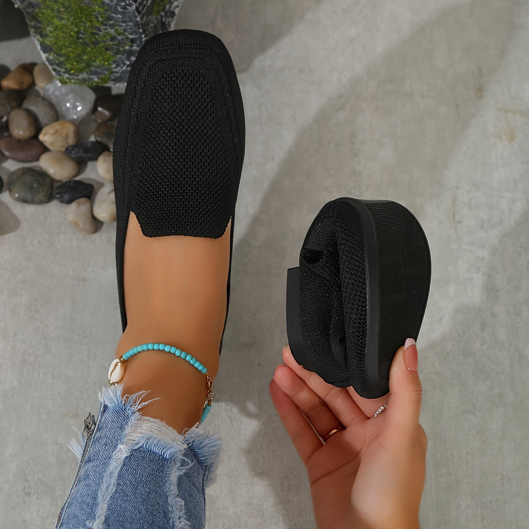Levoire | Chaussures Plates Tricotées Pour Femmes Noir