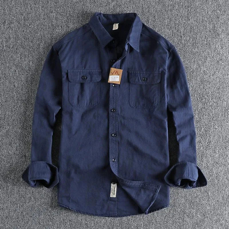 Levoire | Chemise à manches longues pour hommes multicolore Bleu foncé