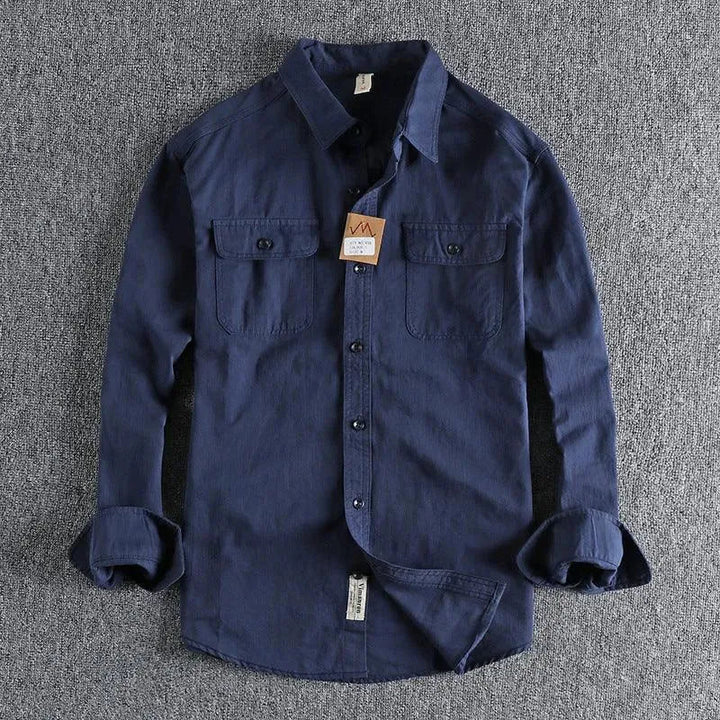 Levoire | Chemise à manches longues pour hommes multicolore Bleu foncé