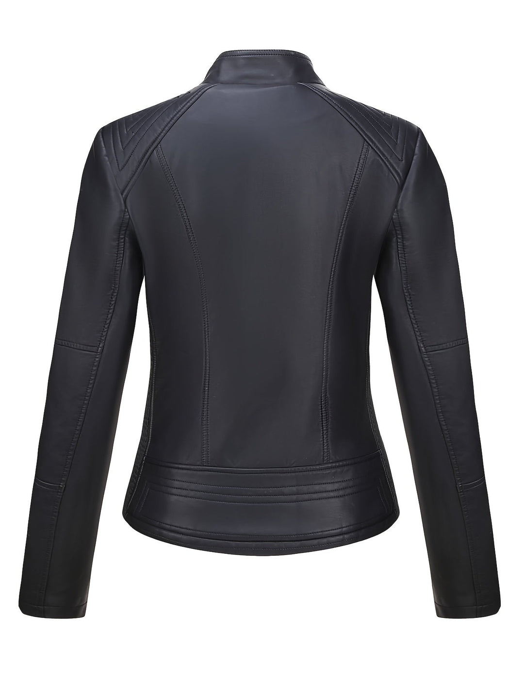 Levoire | Veste En Simili Cuir Décontractée Plus Size Pour Femmes Avec Fermeture Éclair Et Revers