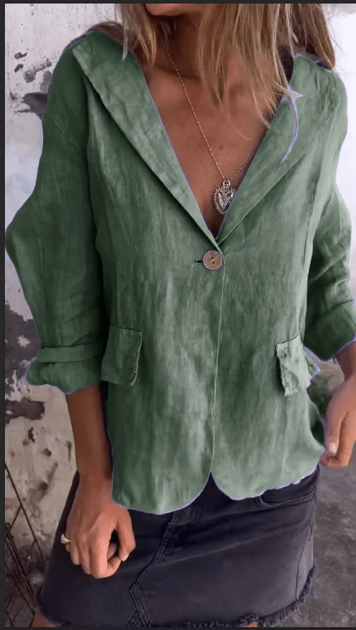 Levoire | Veste Décontractée À Revers À Un Bouton Vert