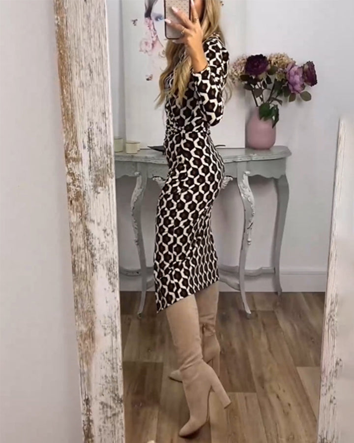 Levoire | Robe avec fente et imprimé écailles de poisson