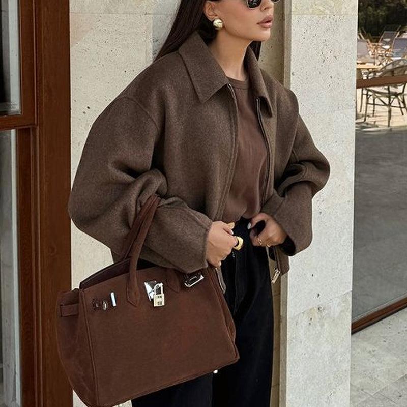 Levoire | Long Winter Jacket With Long Sleeves And Zipper Closure