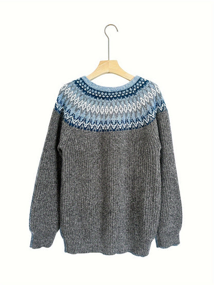 Levoire | Pull Avec Motif Géométrique Et Col Rond
