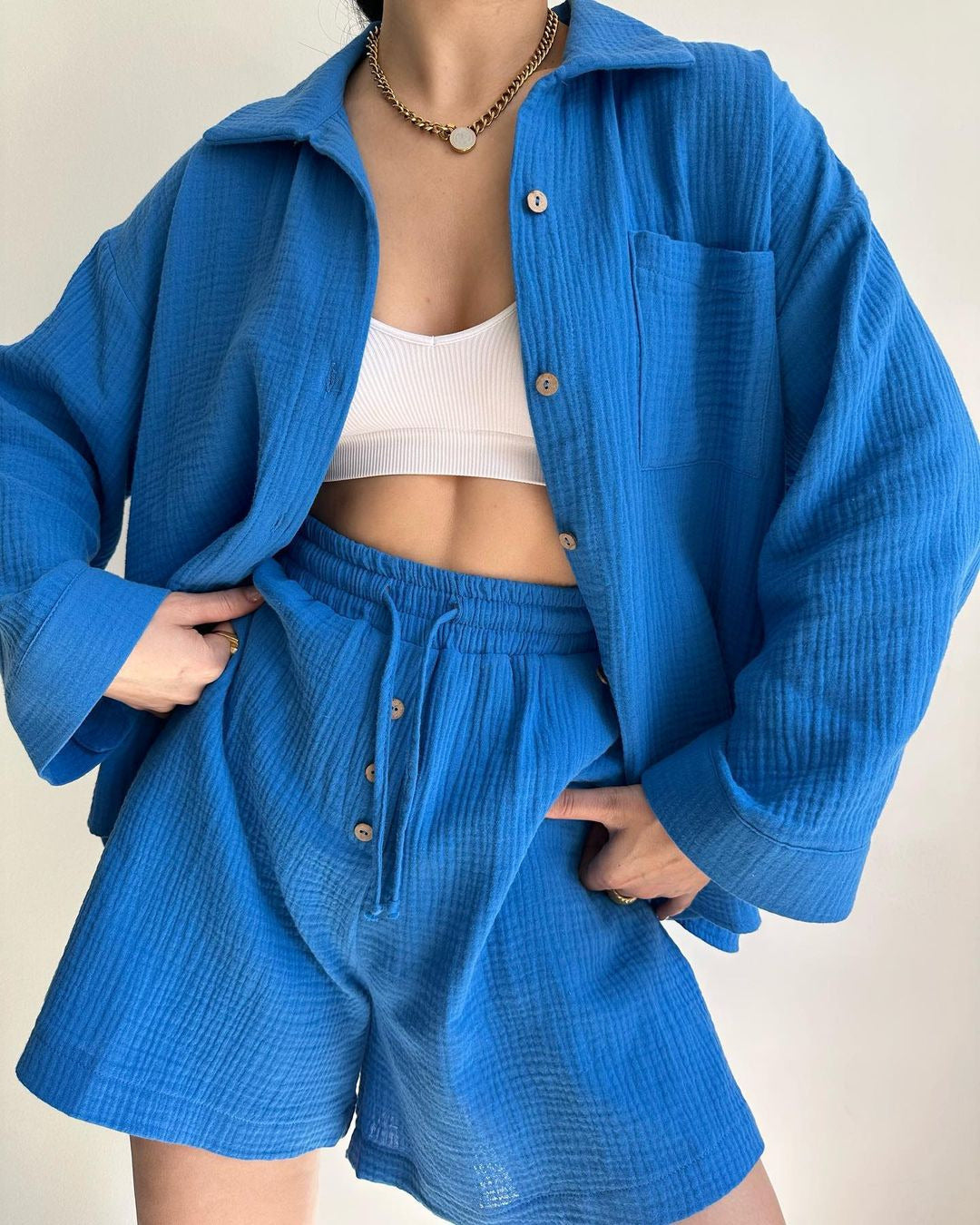 Levoire | Mode Et Confortable Ensemble Deux-Pièces Bleu