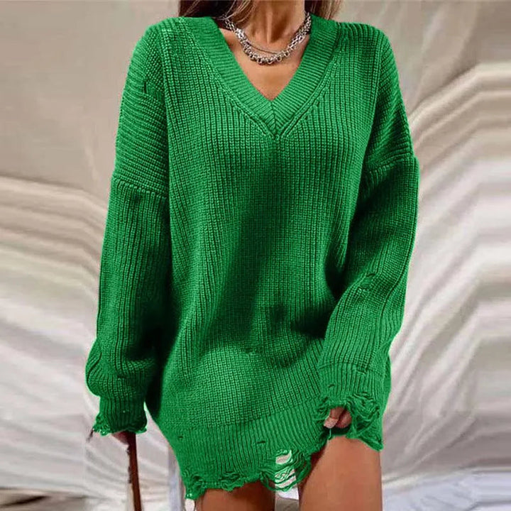 Levoire | Rento pull, avec des déchirures Vert
