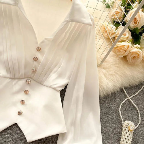 Levoire | Blouse à manches longues avec décolleté en V