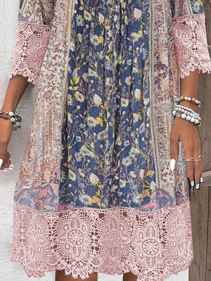Levoire | Robe Avec Impression Vintage Et Dentelle
