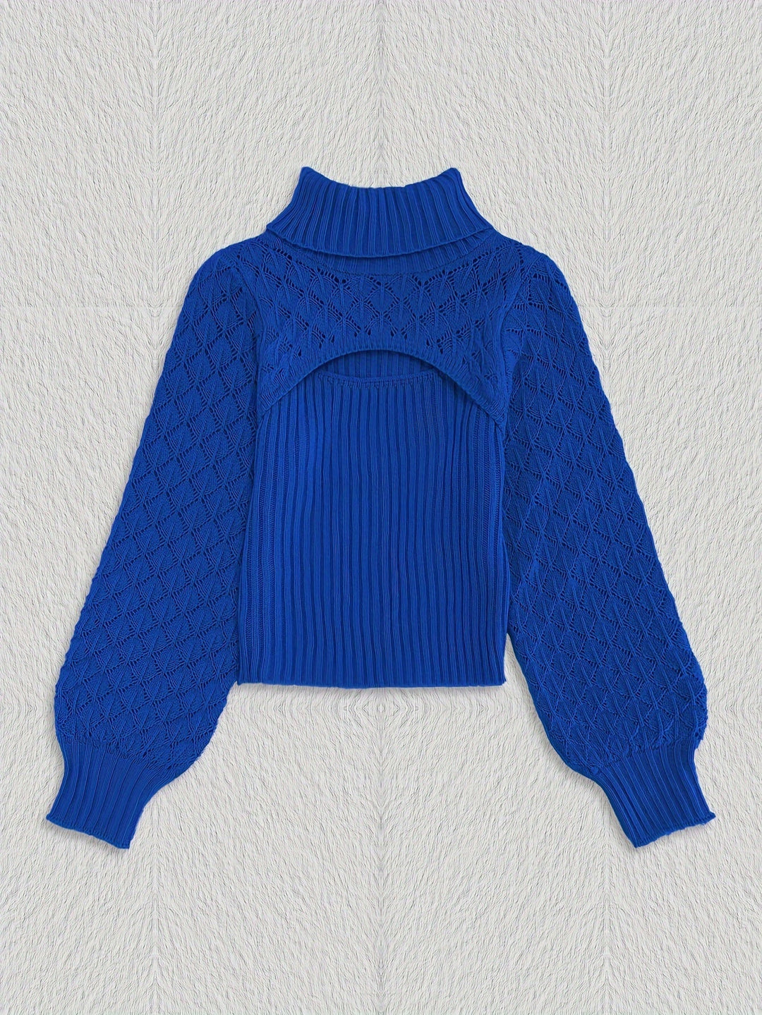 Levoire | Pull À Col Roulé Unicolore En Tricot Pointelle